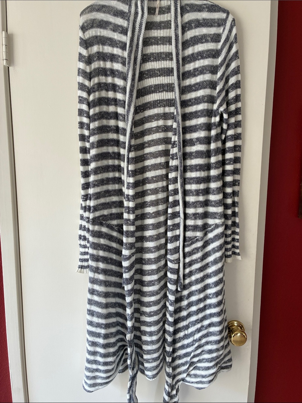 Free People stripe cotton duster, size L
